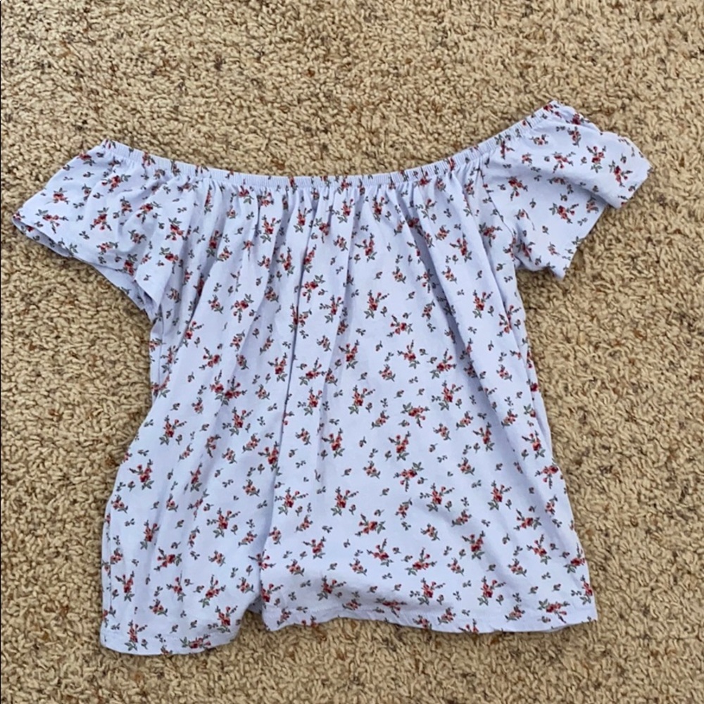 Garage off the shoulder crop top